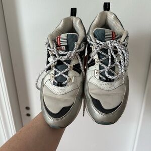 Karhu White and Black Sneakers with Red Accents